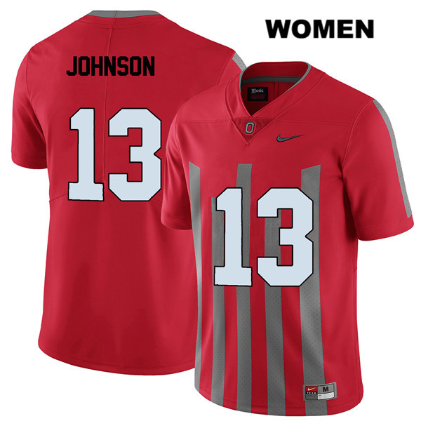 Ohio State Buckeyes Women's Tyreke Johnson #13 Red Authentic Nike Elite College NCAA Stitched Football Jersey ZR19Q84WV